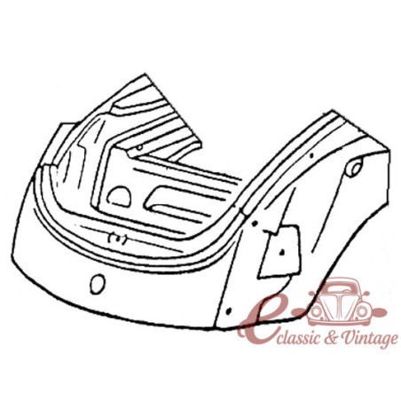 Complete front block 1300 8/67- and 1200 8/73- (without bumper holes)
