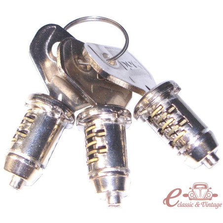 Conjunto de 3 cilindros de fechadura com chaves